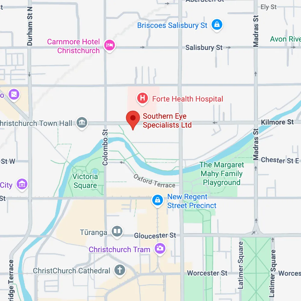 Southern Eye Specialists Christchurch map